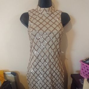 Turtleneck dress sparkly pattern